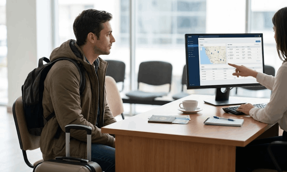 A minimalist workspace showcasing efficient travel software development for modern agencies.